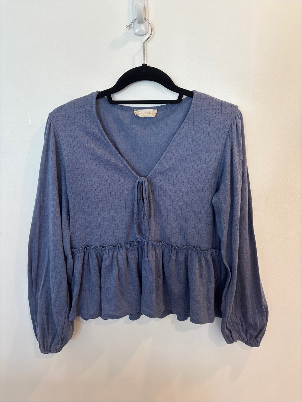Altar’d State Lavender Tie-Front Peplum Top